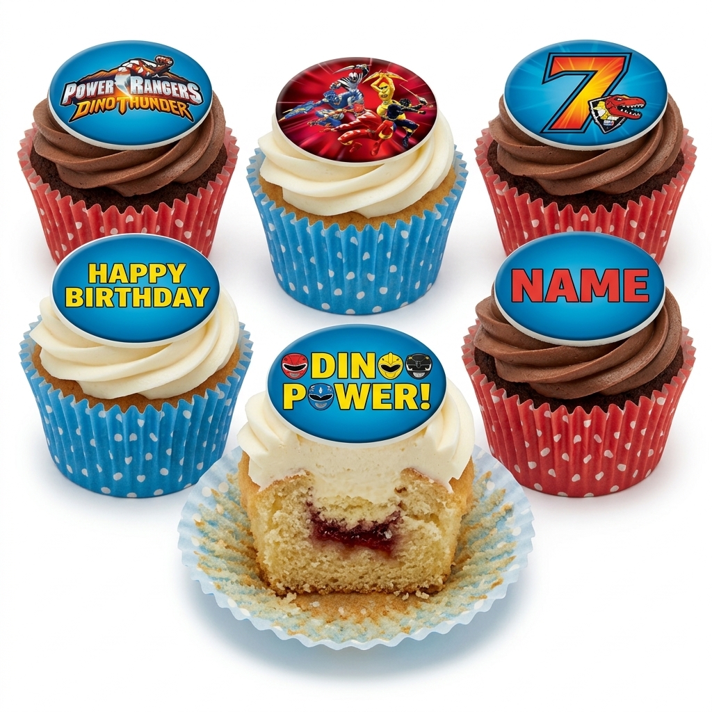 Power Rangers Birthday Cupcakes | Custom Age & Name