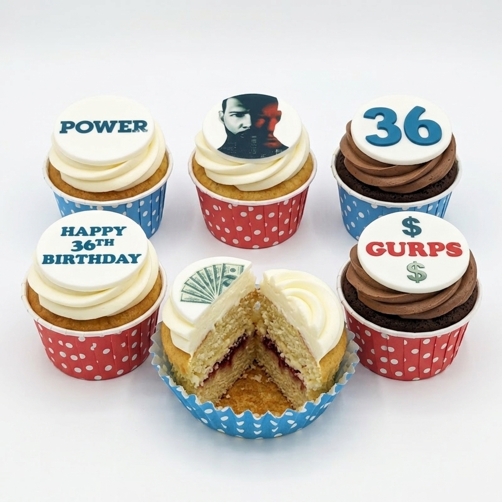 Power TV Show Birthday Cupcakes for Him with Custom Age