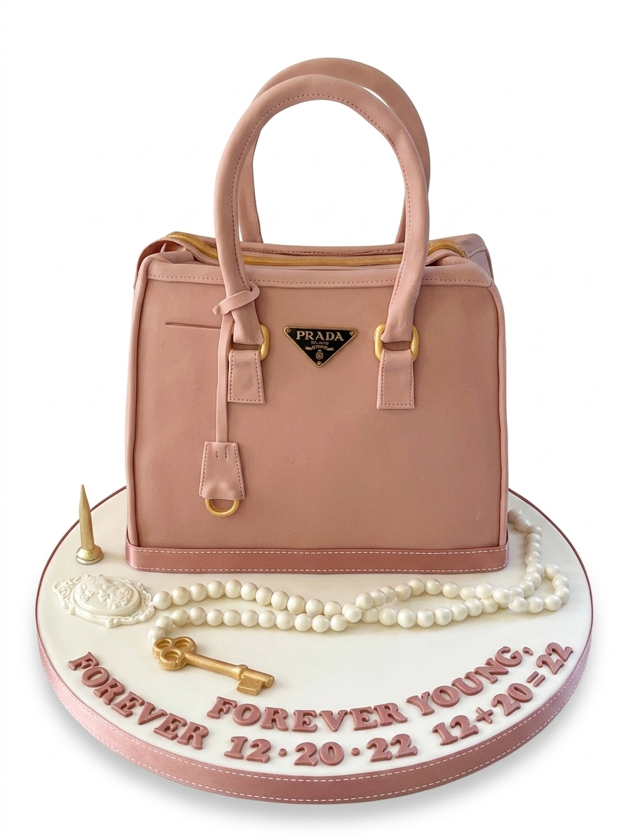 Prada Inspired Designer Handbag Birthday Cake