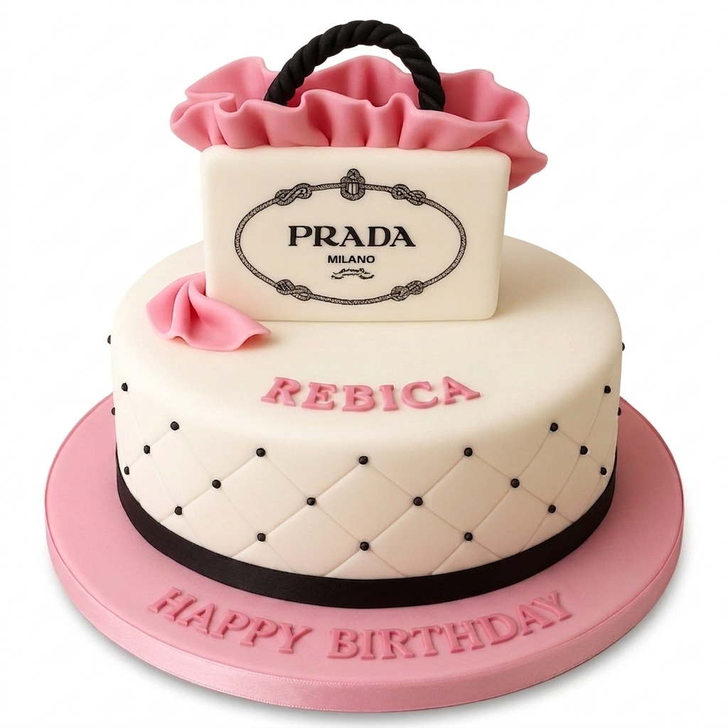 Prada Designer Handbag Birthday Cake