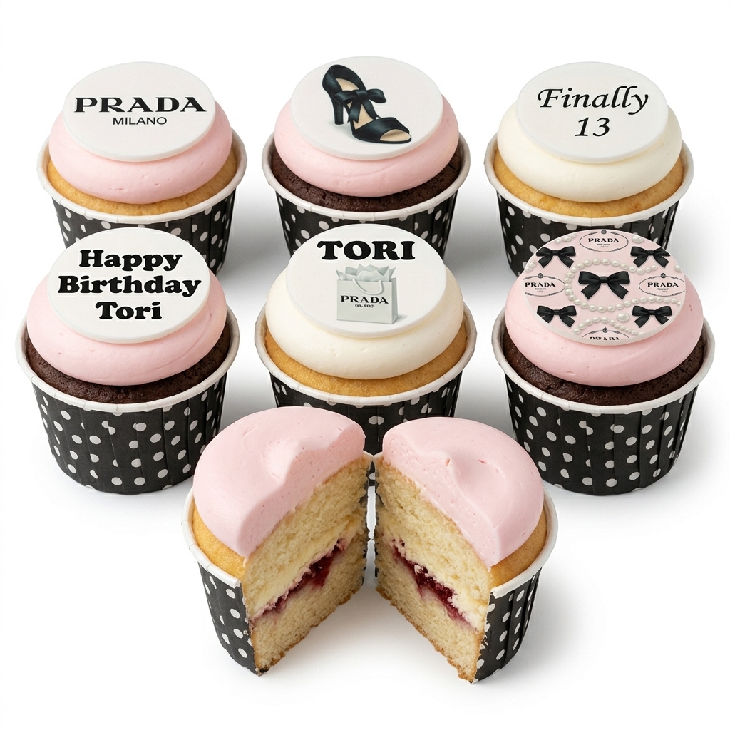 Prada Inspired Birthday Cupcakes for Her