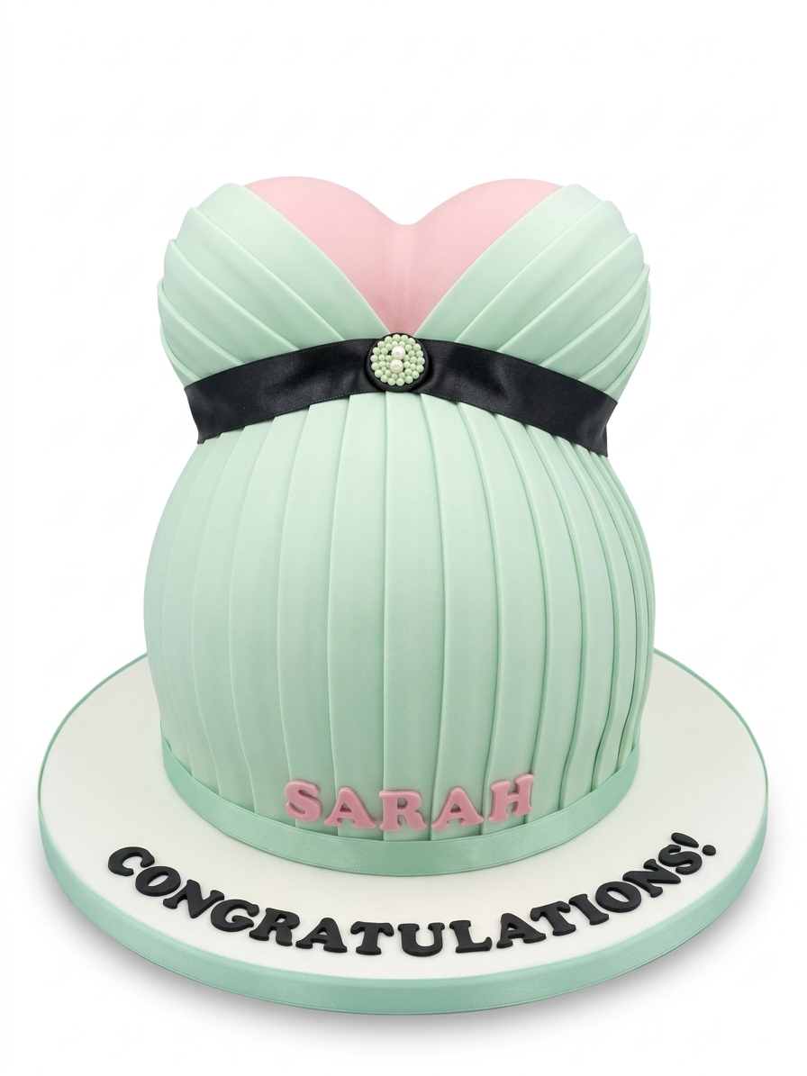Elegant Maternity Dress Baby Shower Cake for Her