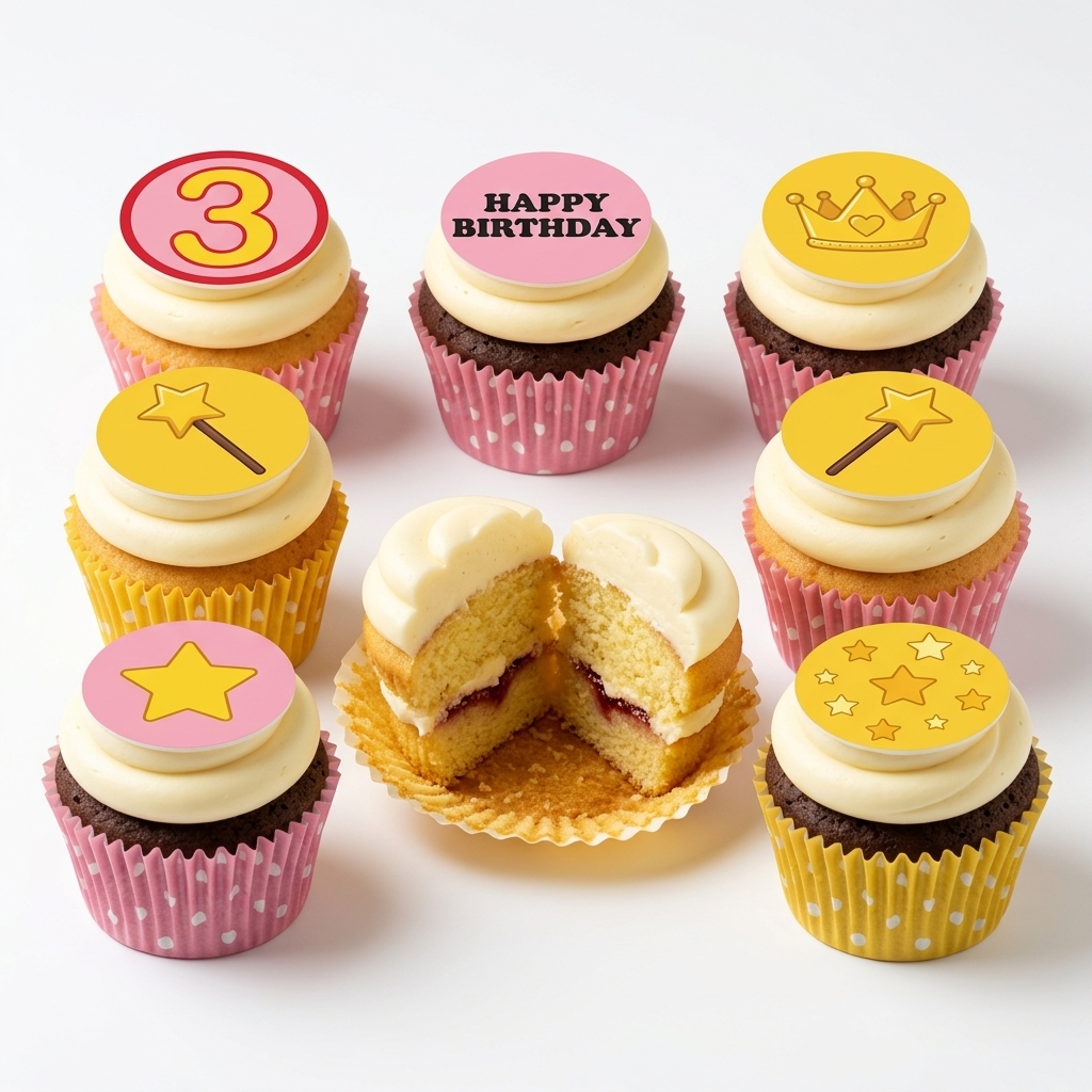 Princess & Stars Birthday Cupcakes for Girls