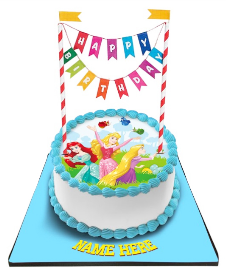 Princess Cake with Happy Birthday Bunting