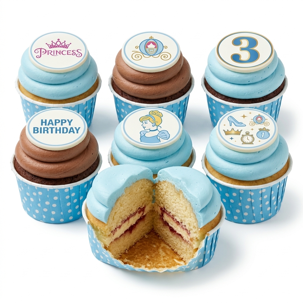 Cinderella Princess Birthday Cupcakes