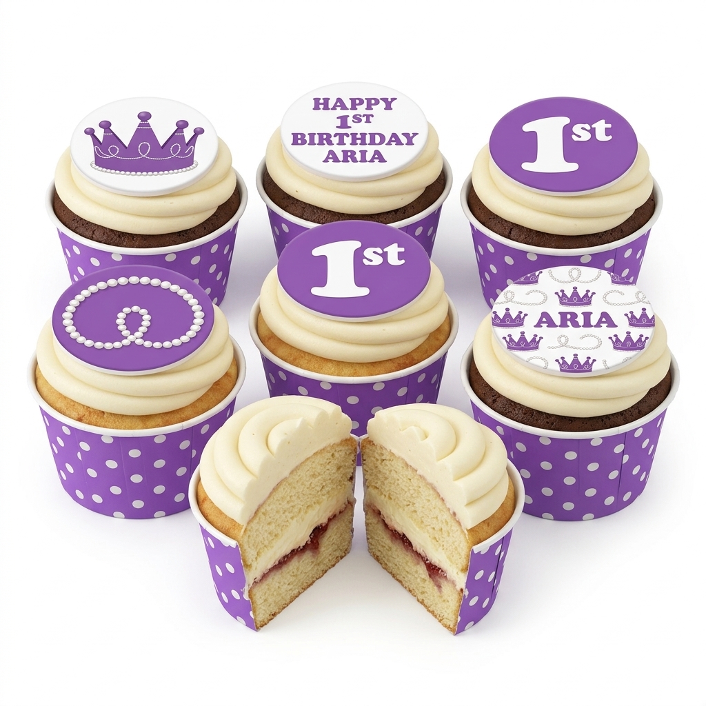 Princess 1st Birthday Cupcakes