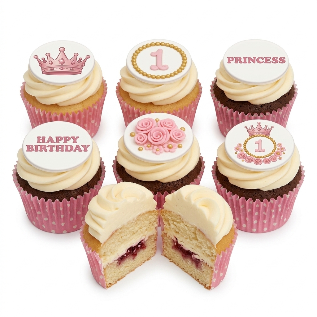 Princess 1st Birthday Cupcakes