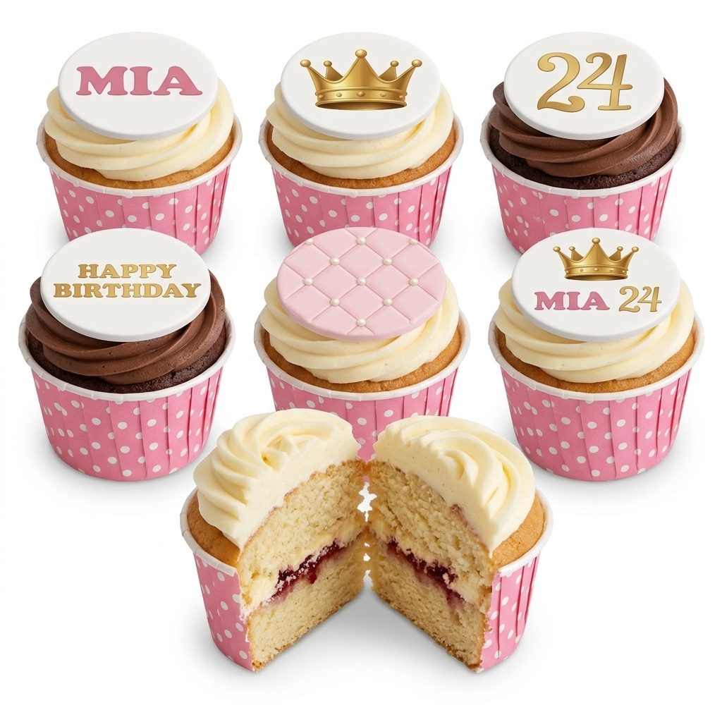 Elegant Crown Birthday Cupcakes