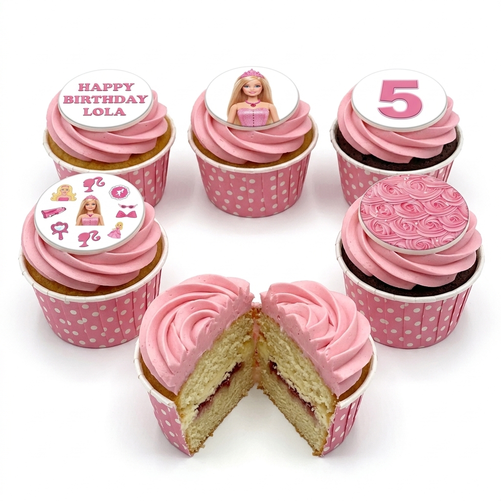 Barbie Theme Birthday Cupcakes