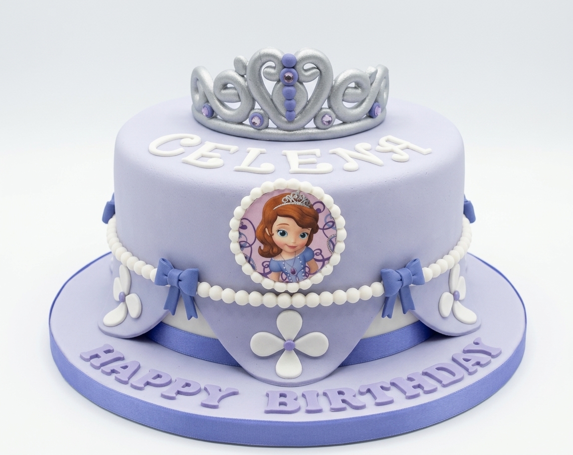 Disney Princess Sofia Birthday Cake with Tiara