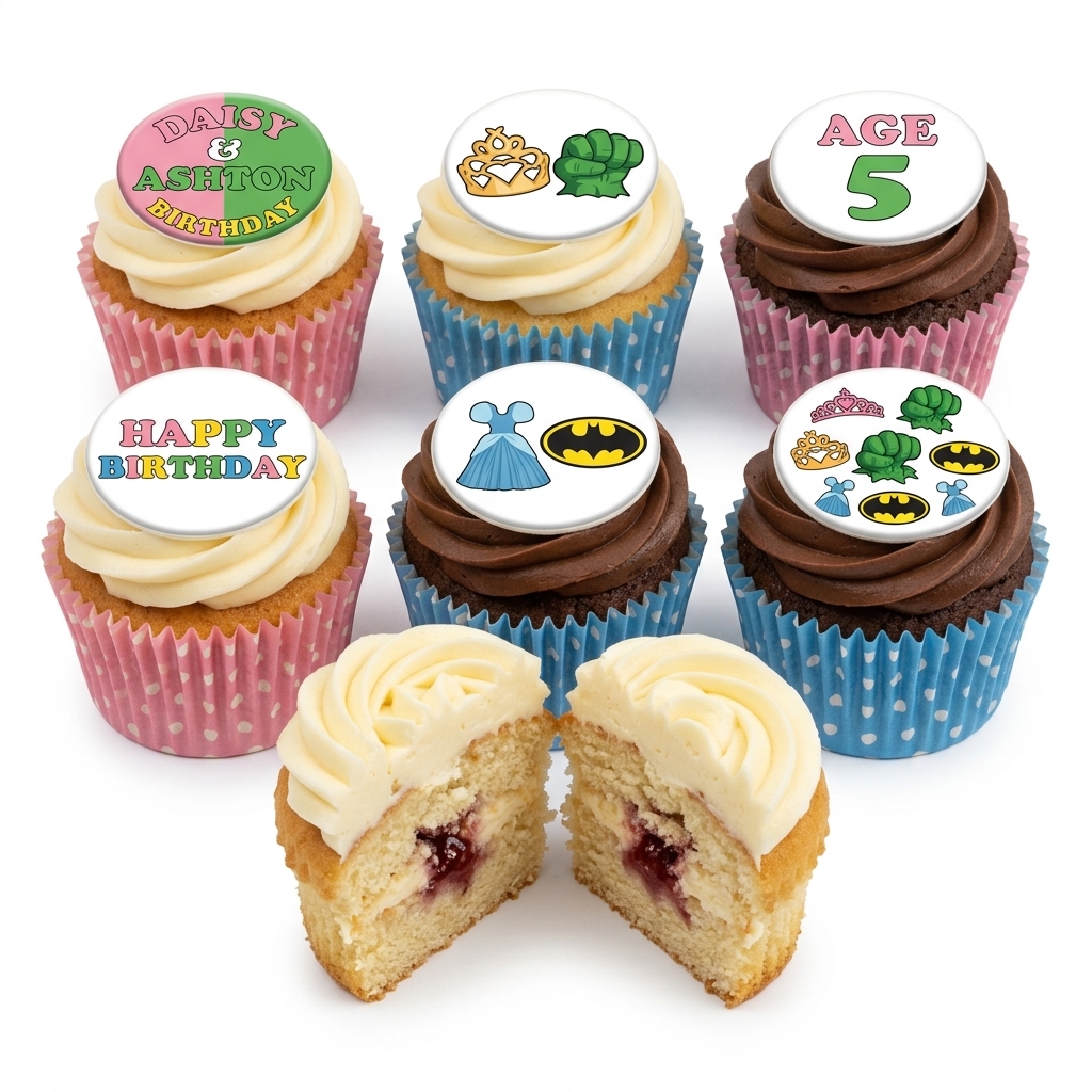 Superhero & Princess Kids Birthday Cupcakes