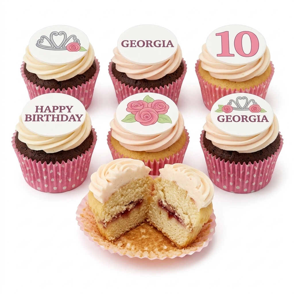 Princess & Floral Birthday Cupcakes for Girls