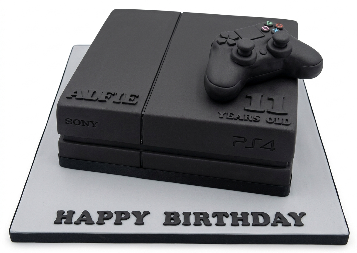 PlayStation 4 Gaming Birthday Cake with Custom Age