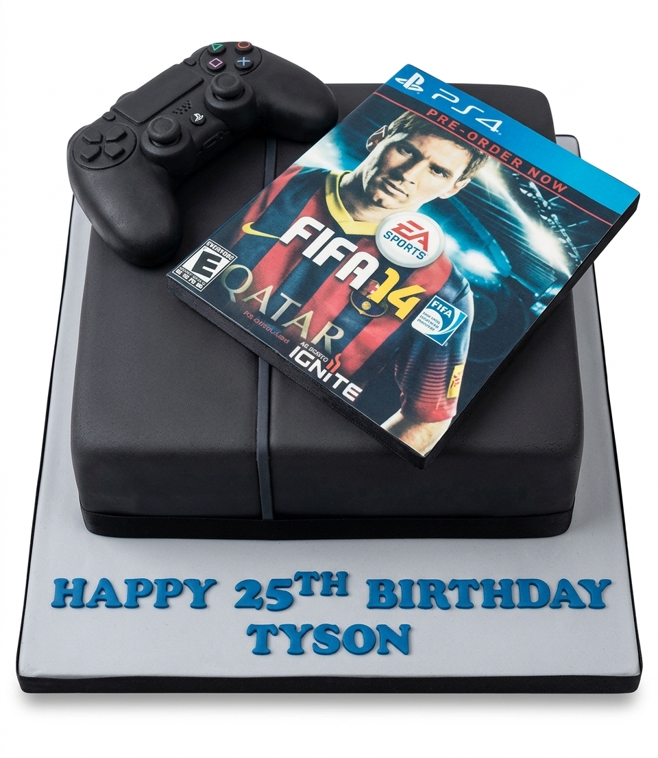 PS4 Gaming & FIFA Birthday Cake for Him