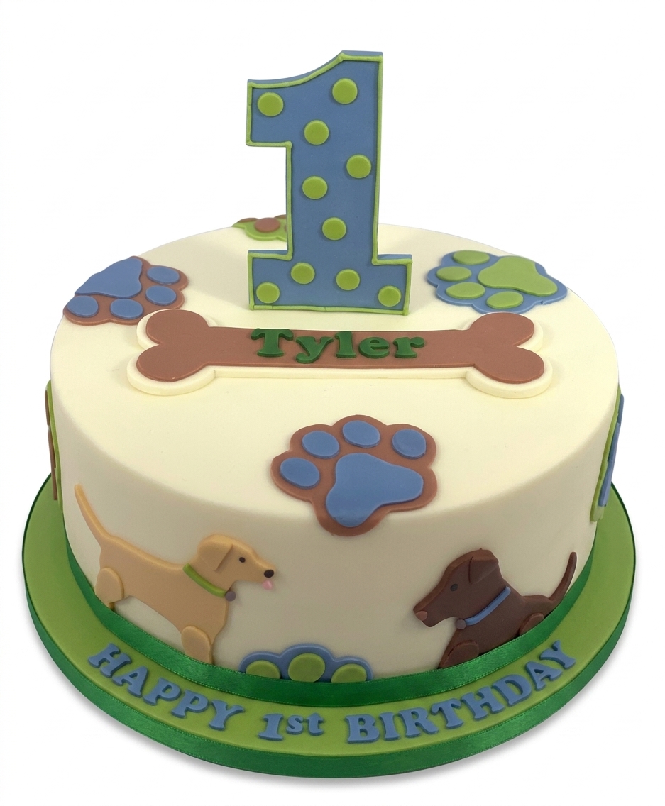 Puppy Dog 1st Birthday Cake