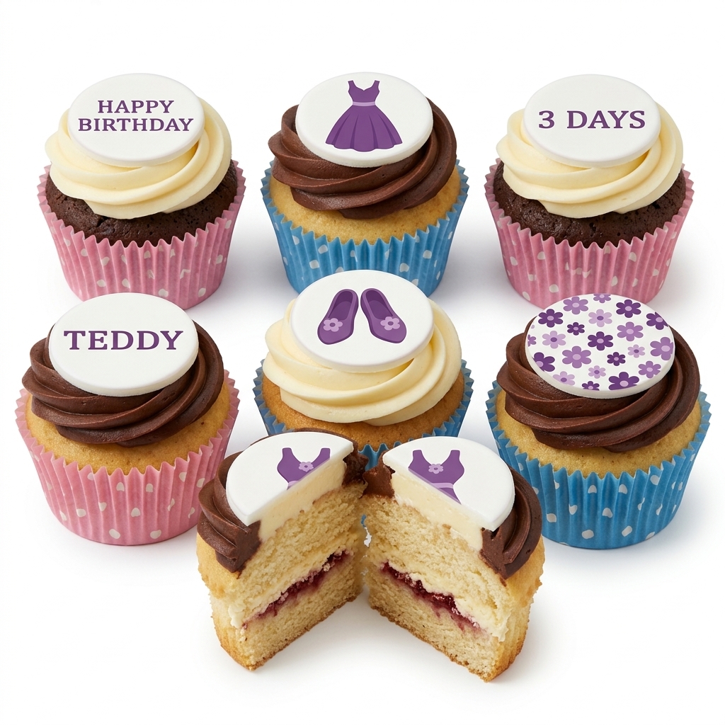Elegant Floral Birthday Cupcakes for Her
