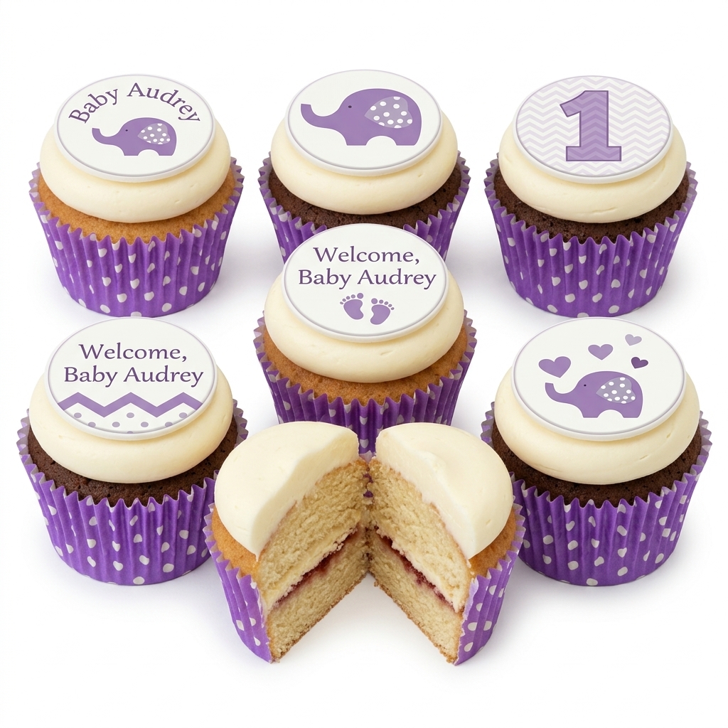 Elephant Baby Shower Cupcakes for Girls