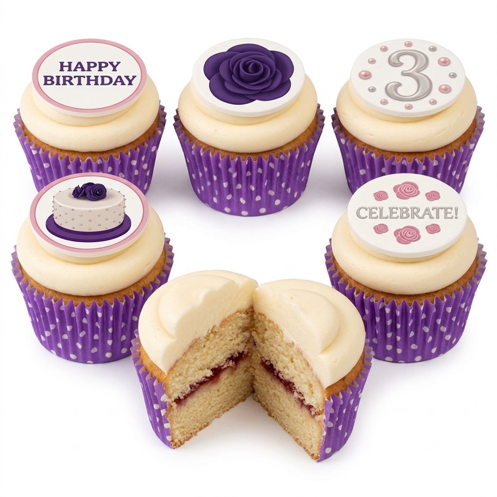 Elegant Floral Birthday Cupcakes for Her