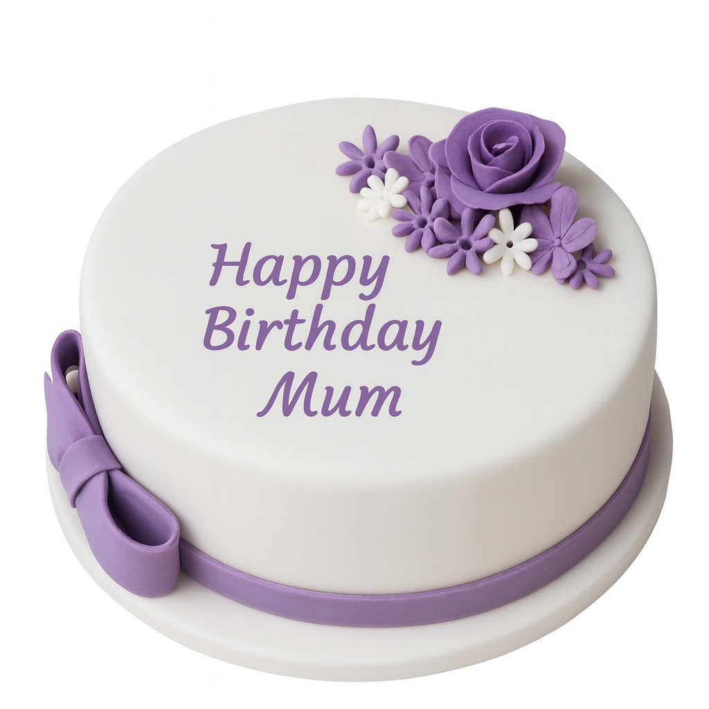 Purple Floral Mum Birthday Cake
