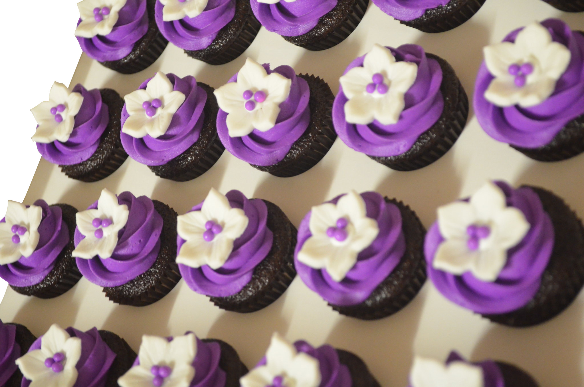 Purple Flower Theme Cupcake - Pack of 6