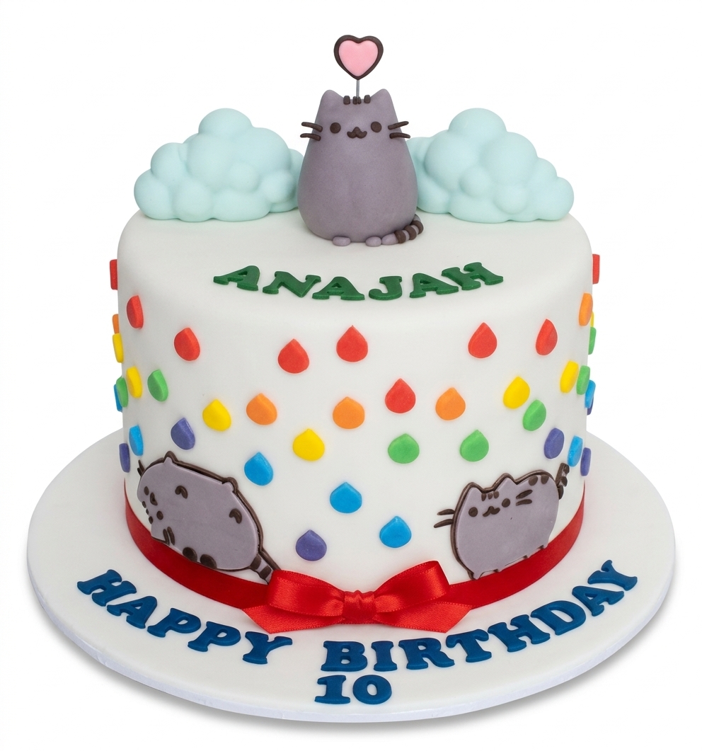Pusheen The Cat Kids Birthday Cake