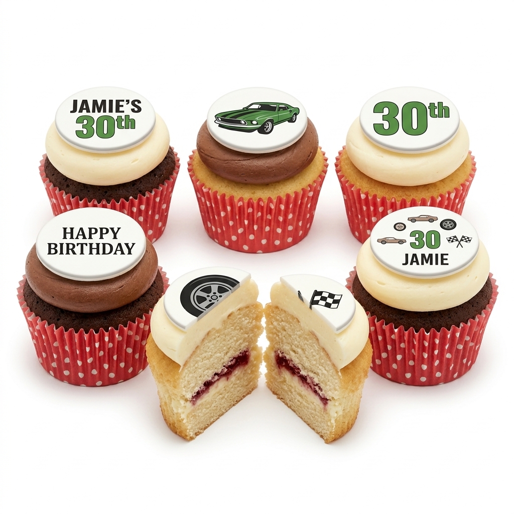 Classic Car Birthday Cupcakes