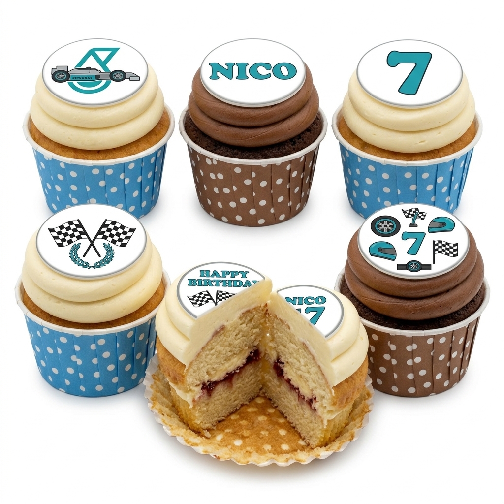 Formula 1 Racing Birthday Cupcakes