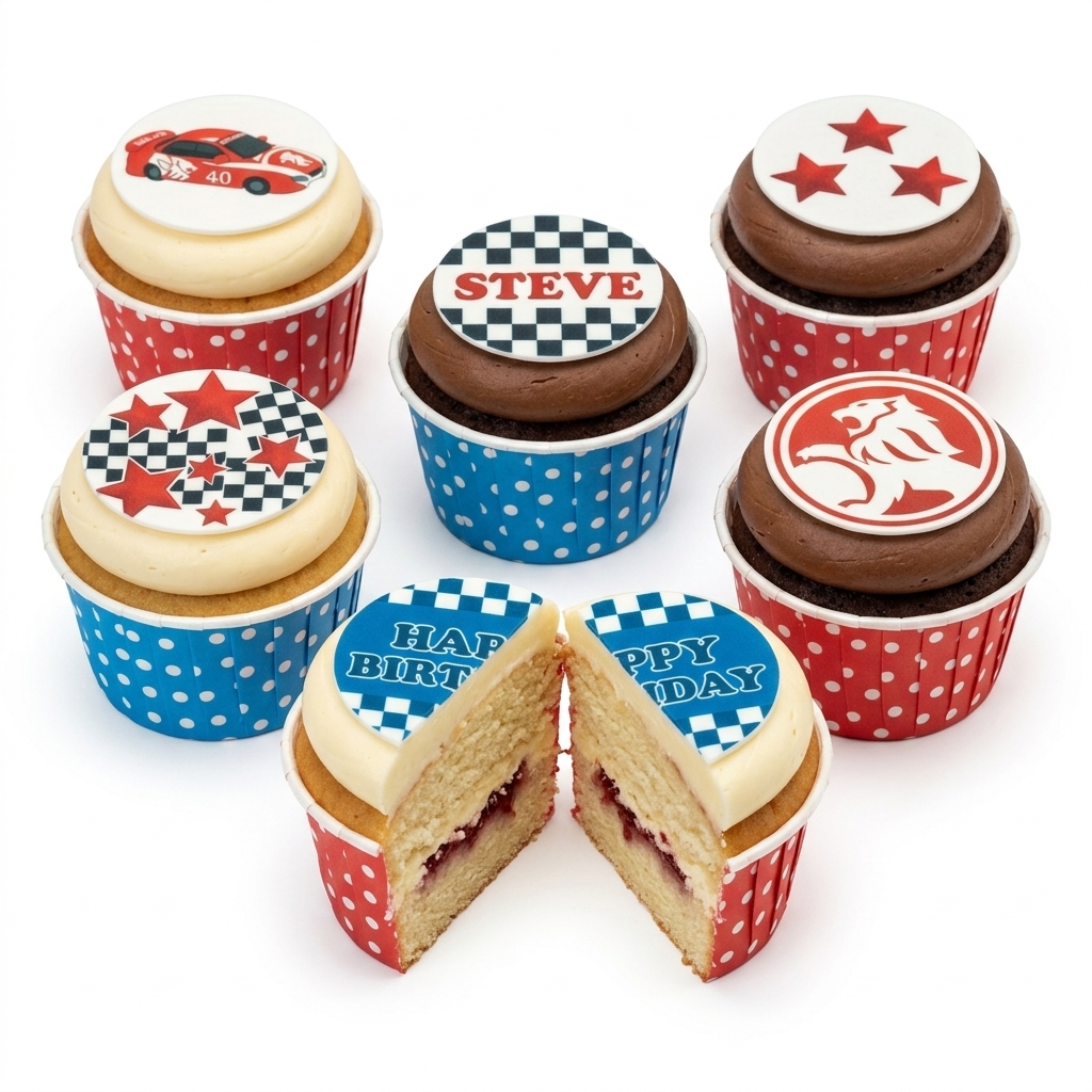 Racing Car Theme Birthday Cupcakes for Him