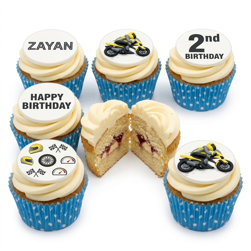 Motorbike Racing Birthday Cupcakes