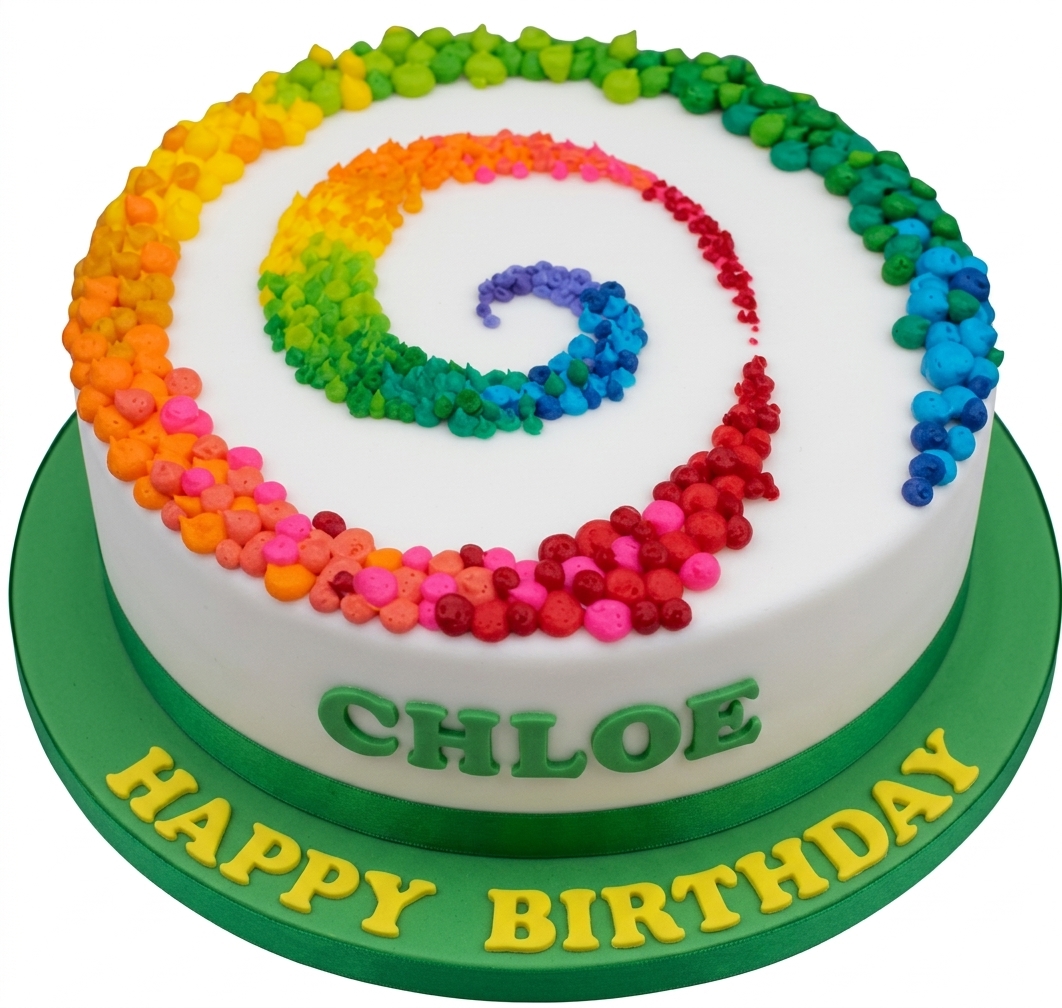Rainbow Swirl Birthday Cake