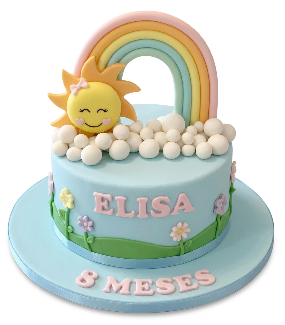 Rainbow Sun Baby Birthday Cake