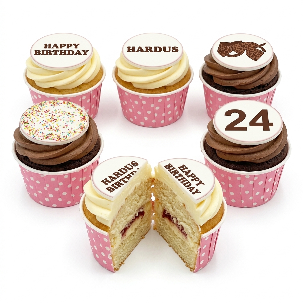 Rugby Birthday Cupcakes with Custom Age Topper