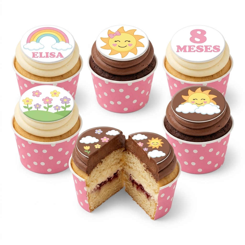 Sunshine & Rainbow Baby Celebration Cupcakes