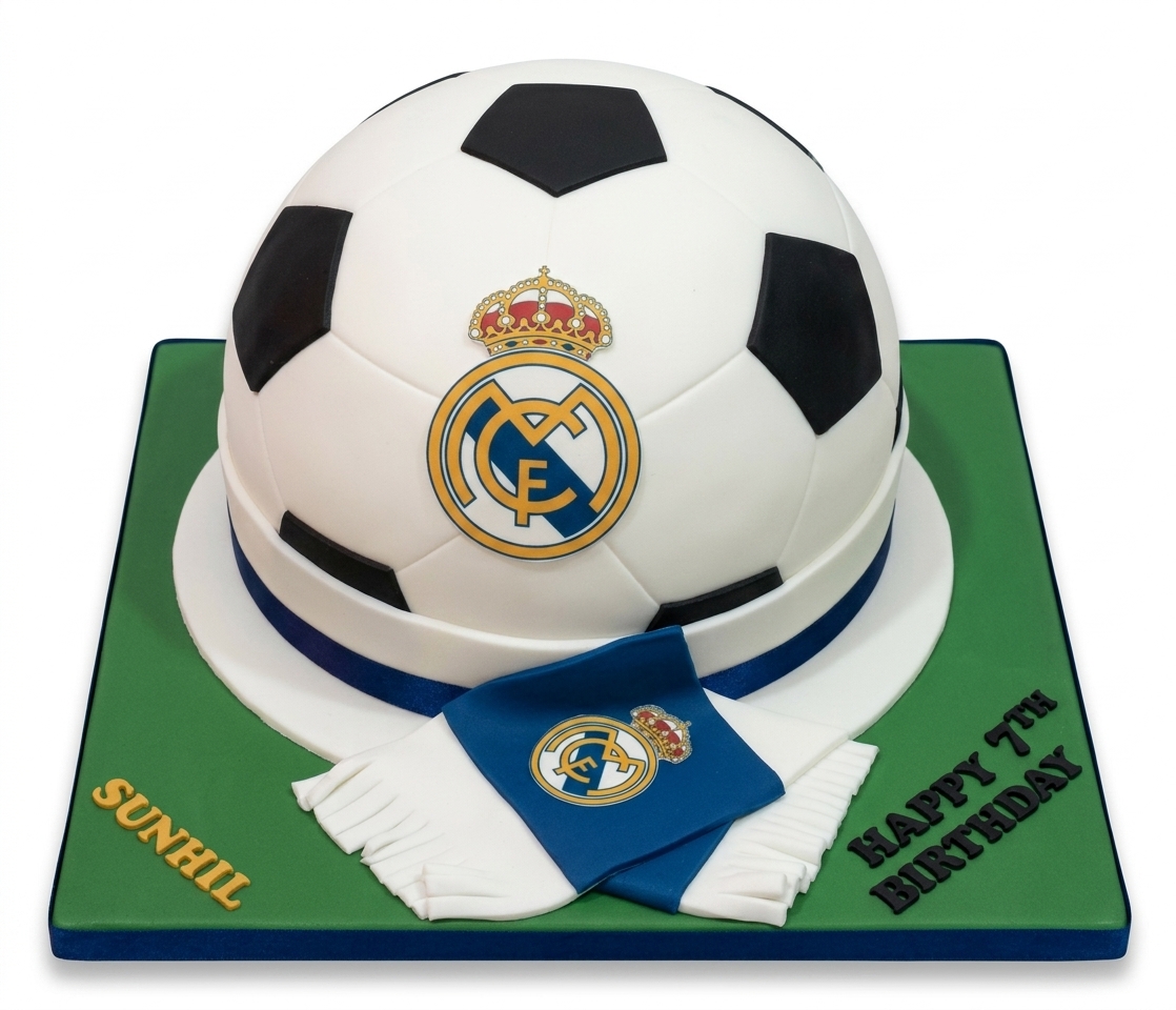Real Madrid Football Birthday Cake