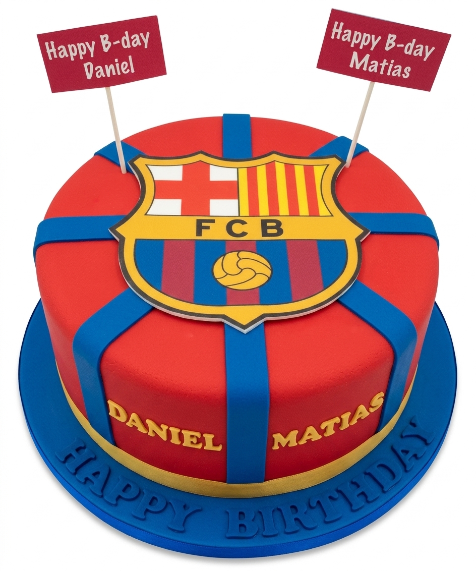 FC Barcelona Football Birthday Cake