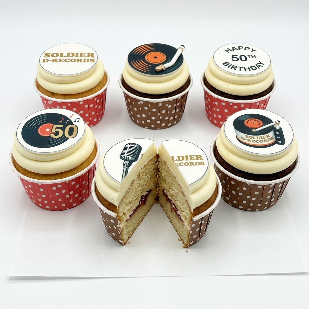 Music Theme Birthday Cupcakes with Custom Age