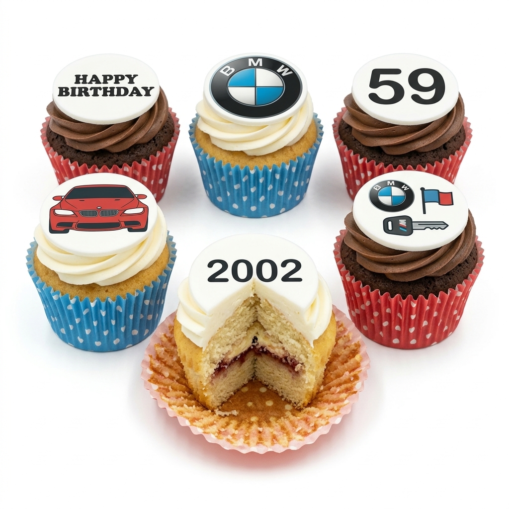 BMW Car Theme Birthday Cupcakes