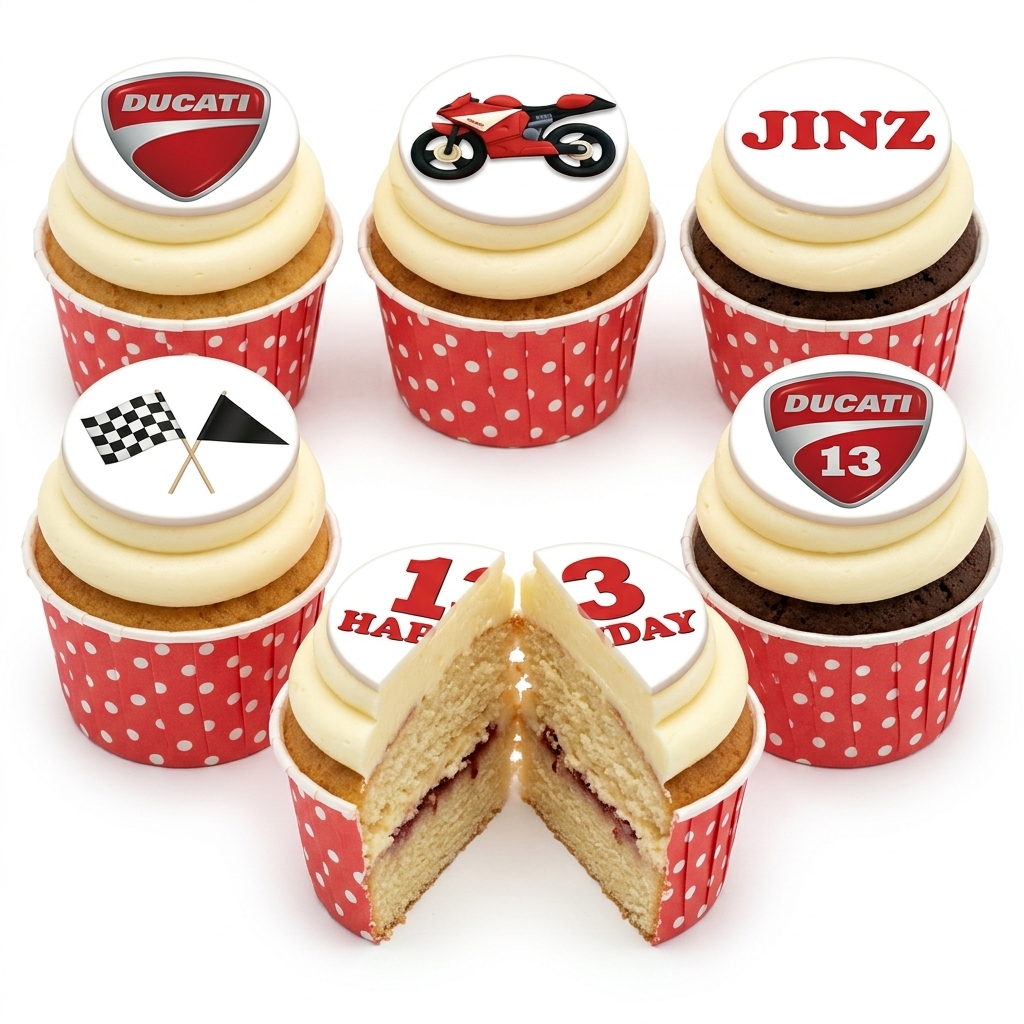Ducati Motorbike Birthday Cupcakes