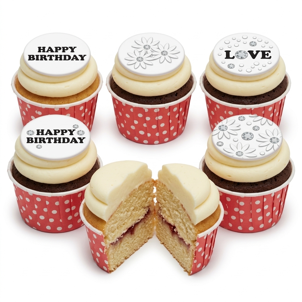 Elegant Floral Birthday Cupcakes for Her