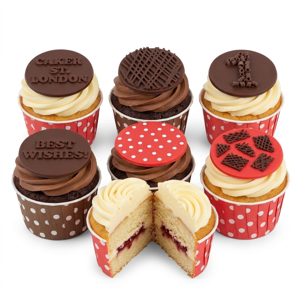 Assorted Birthday Cupcakes with Custom Toppers