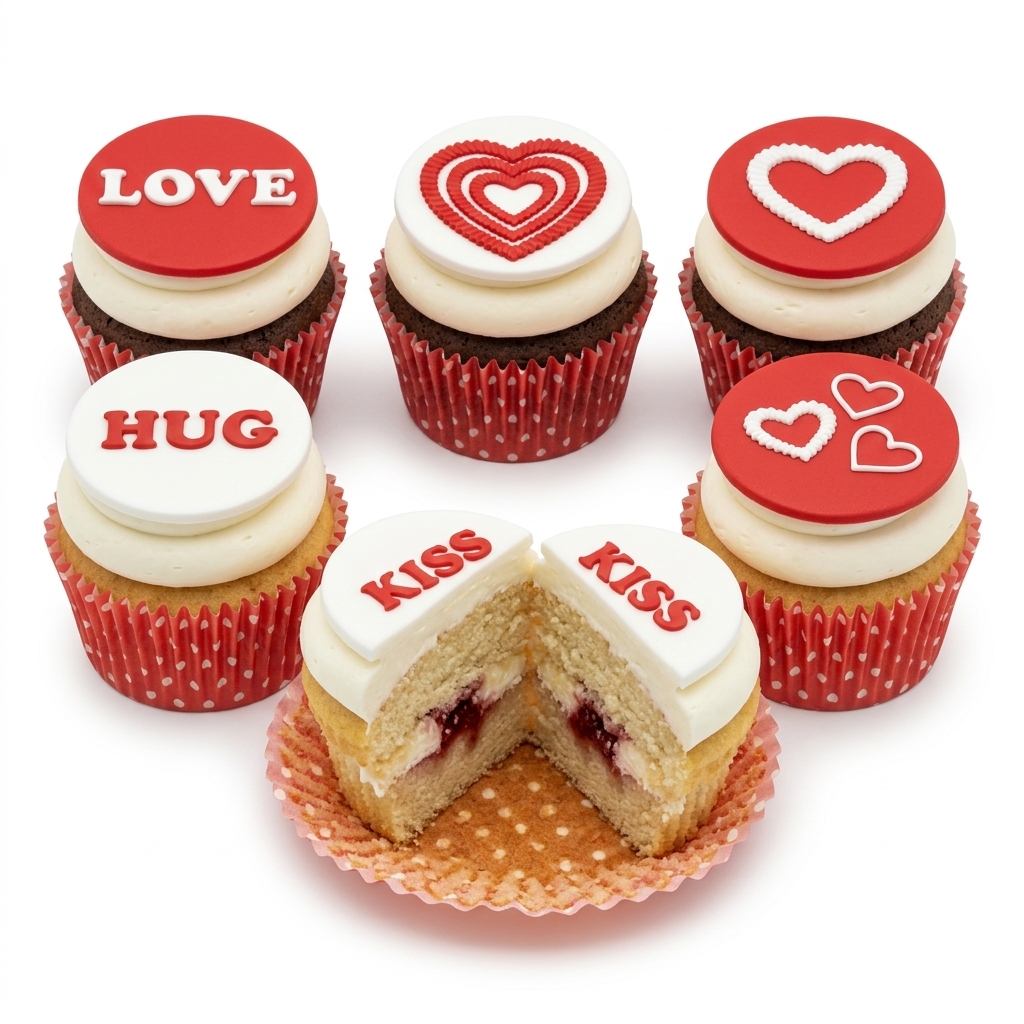 Romantic Love Heart Cupcakes