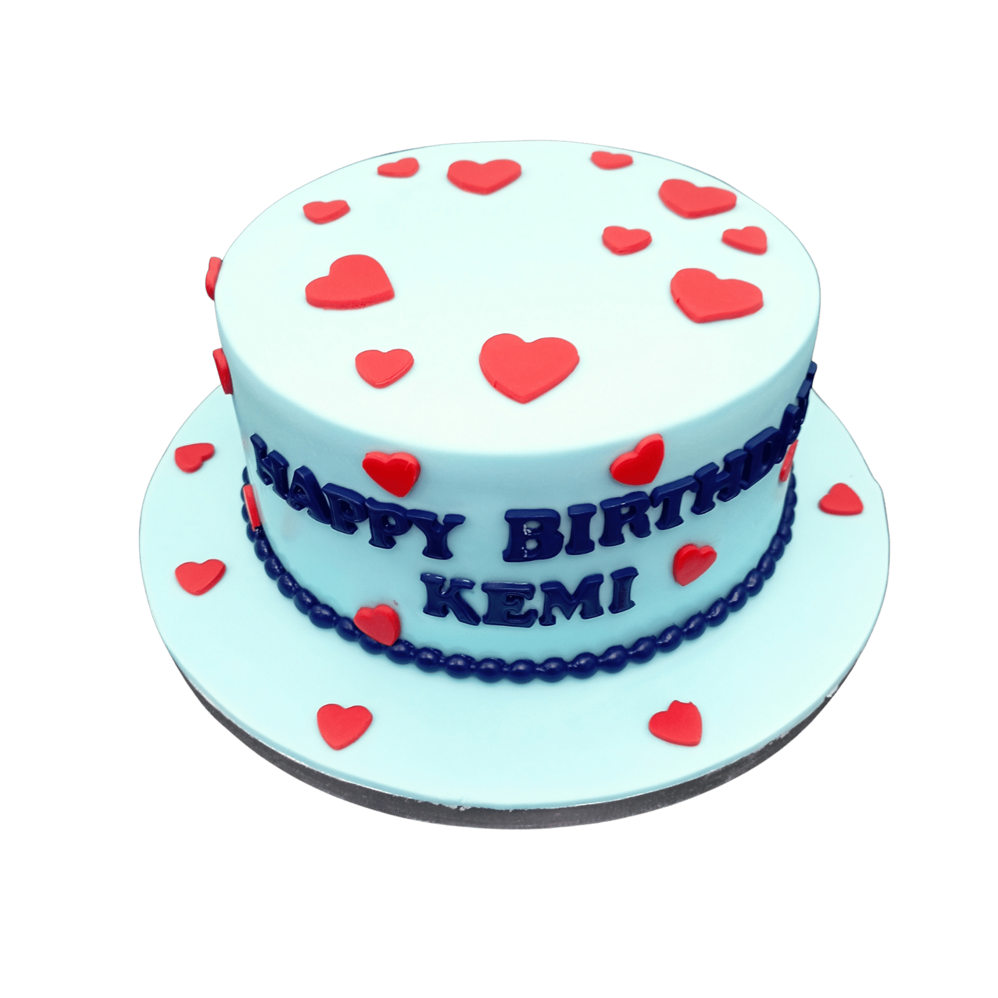 Red Heart topped Birthday Cake