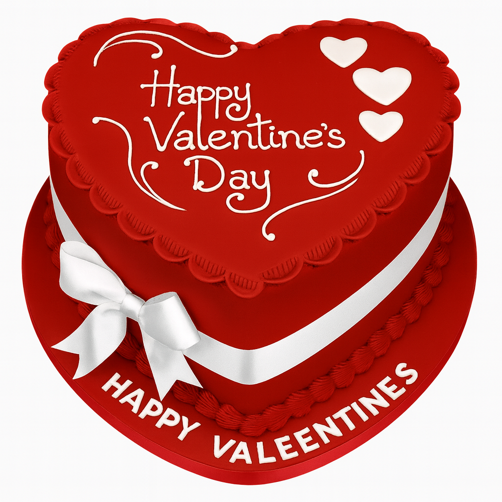Red Heart Valentines Cake
