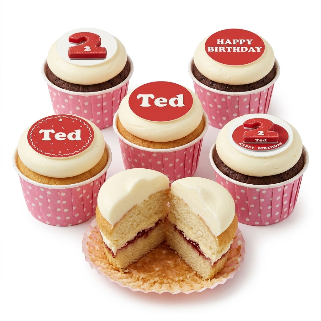 Kids Birthday Cupcakes with Custom Age & Name