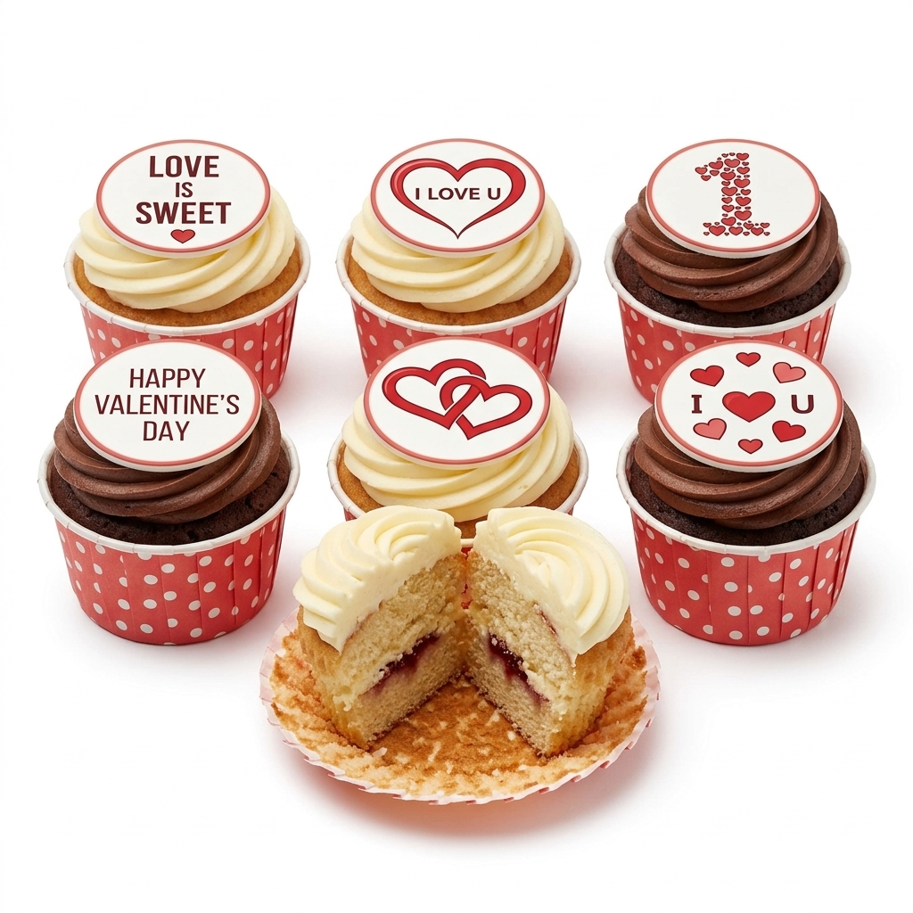 Valentine's Day Love Heart Cupcakes