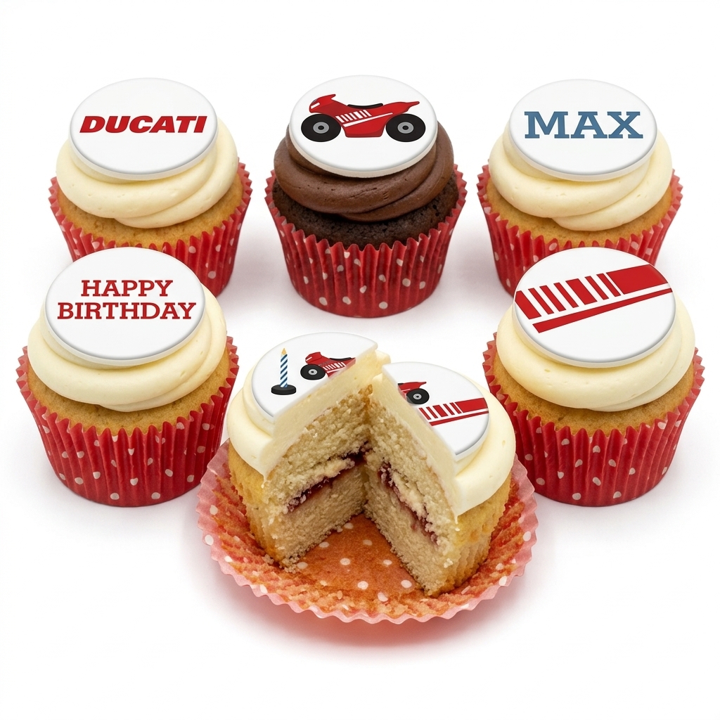 Ducati Motorbike Birthday Cupcakes