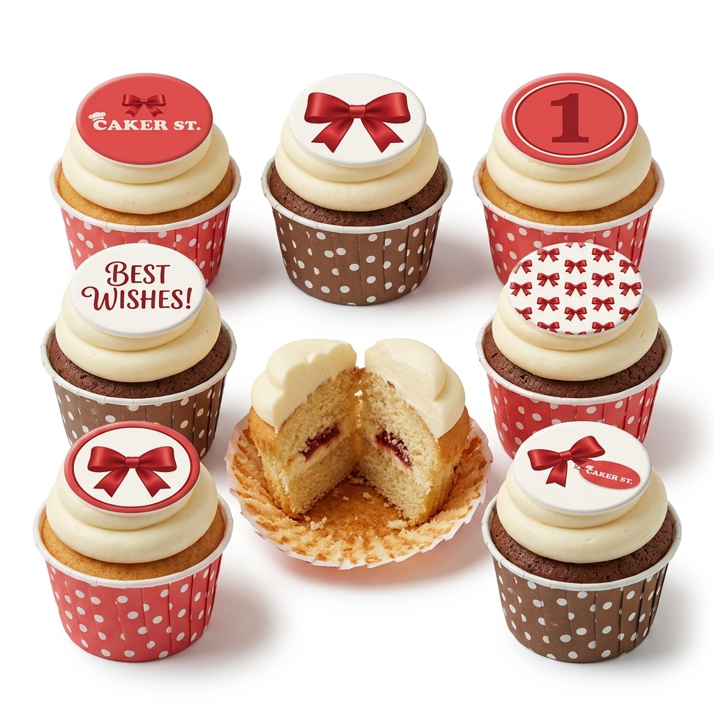 Bow Theme Birthday Cupcakes with Custom Age
