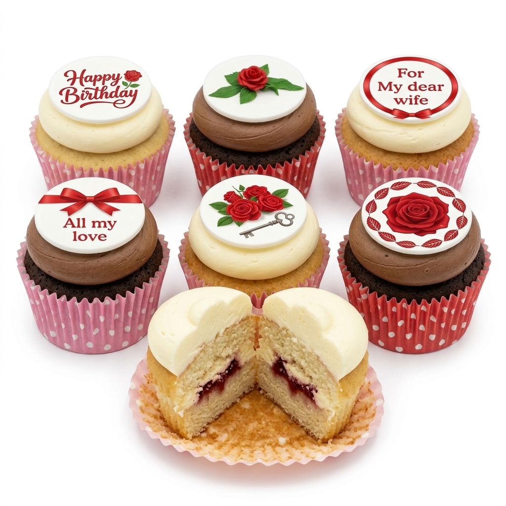 Elegant Floral Birthday Cupcakes for Her