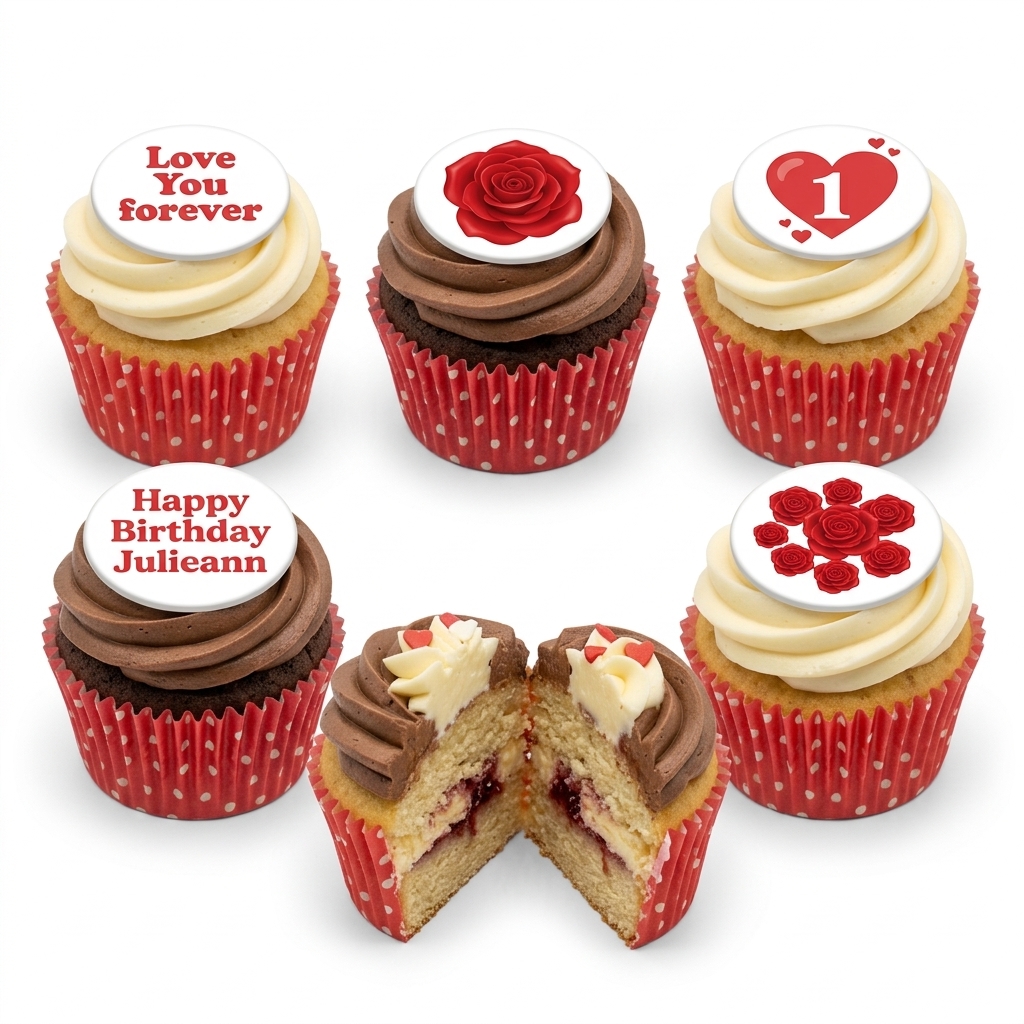 Romantic Rose Birthday Cupcakes