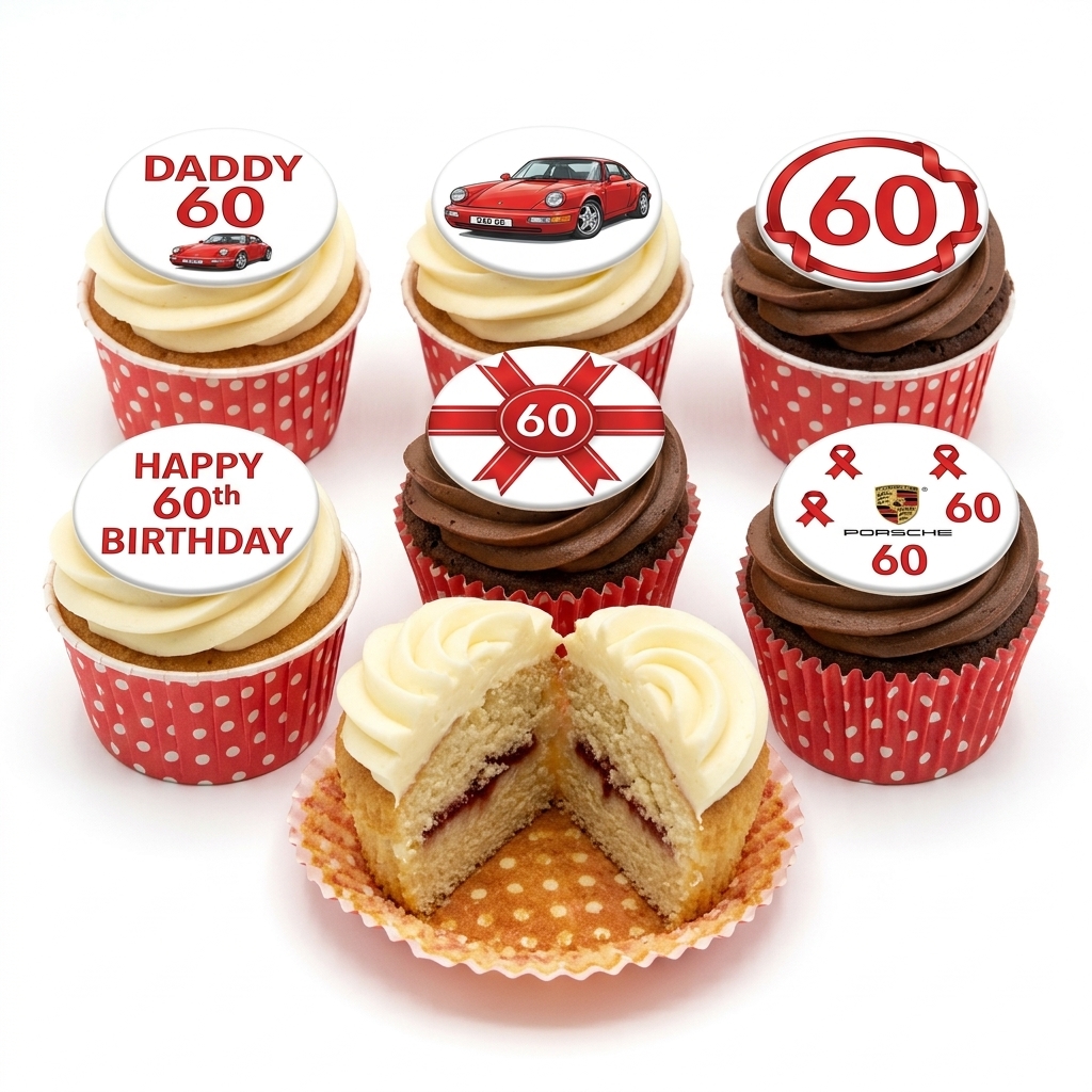 Porsche Birthday Cupcakes | Custom Age Car Theme